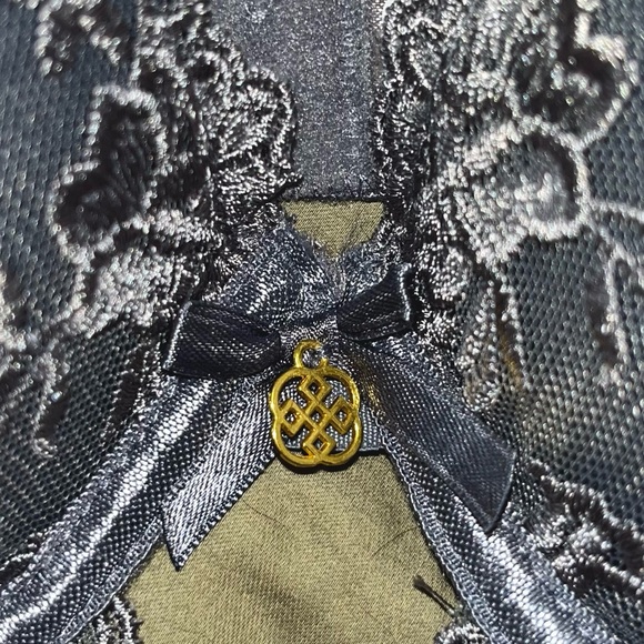 daisy fuentes gray lace cutout corset bodysuit - Picture 3 of 4